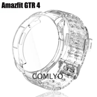 For Amazfit GTR 4 Case TPU Clear Screen Protector Full Cover Bumper Shell Cases Soft Strap GTR4 Bracelet Band