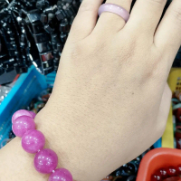 set gelang dan cincin giok warna ungu elegan dan cantik