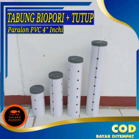 Pipa PVC Tabung Biopori Plus Tutup Saringan Air Diameter 4 Inchi Siap Pakai Paralon