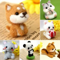 Cute Animal Wool Felting Material Package Shiba Inu Doll Toy Handmade DIY Craft Needle Felting Kit Non Finished Poked Set