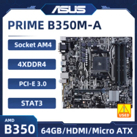 AMD B350 Motherboard ASUS PRIME B350M-A Socket AM4 Motherboard DDR4 64GB PCI-E 3.0 M.2 HDMI Micro ATX AMD Ryzen/7th Gen A-Series