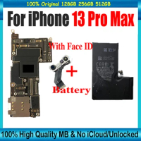 Clean iCloud Plate For iPhone 13 Pro Max 128gb/256gb Motherboard With Battery+ FACE ID Original Unlocked Mainboard Full Working