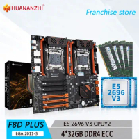 HUANANZHI-placa base X99 F8D PLUS LGA 2011-3 XEON X99 con Intel E5 2696 V3 * 2 con 4x32G DDR4 RECC, kit combinado de memoria