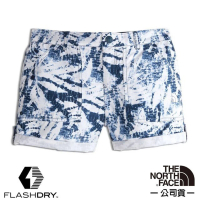 【The North Face】童款 FlashDry 閃電吸排休閒短褲.排汗褲(3CSI 藍色印花 V)