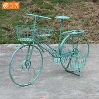 創意店鋪櫥窗裝飾拍攝落地擺件道具家居飾品單車服裝店鐵藝花架