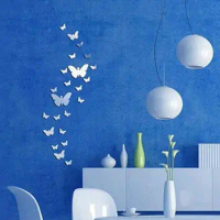 30 Pcs Wall Sticker Butterfly Home Decoration DIY Art Modern 3D Acrylic Mirror Butterflies Wall Stickers