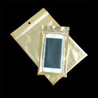 Mobile Phone Case Retail Packaging Package Storage Bag for iPhone 4 4S 5 5S 6 Plus Samsung Plastic Zip Lock Poly Pack Gold/Clear