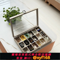 {保固一年 可打統編}大容量解壓小玩具收納盒edc收藏箱透明玻璃蓋子翻蓋格子展示架