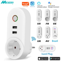 WiFi Smart Power Plug Adapter Electrical Outlet EU US AU UK GE Socket USB Time Remote Control by Smartlife App Alexa Google Home