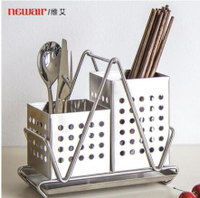 筷子筒 304不銹鋼壁掛式瀝水置物架家用筷籠廚房勺子收納盒筷子桶