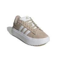 【adidas 愛迪達】GRAND COURT PLATFORM卡其色 女款 厚底 增高 休閒鞋 麂皮(IH2408)