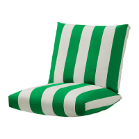 ÖNNESTAD 扶手椅坐墊, 綠色/白色/radbyn