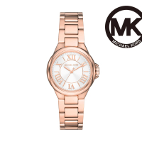 【Michael Kors 官方直營】Camille 都會簡約仕女錶 玫瑰金不鏽鋼鍊帶 手錶 33MM MK7256