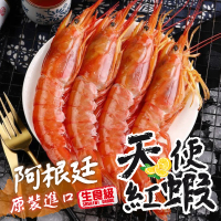 【一手鮮貨】生食刺身用阿根廷天使紅蝦(1盒組/規格L2/單盒約50隻)