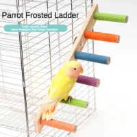 4/6/8 Step Bird Wood Climbing Ladder Pet Parrot Interactive Ladder Toy Fun Stick Climbing Toy Station Bar Birdcage Accessories
