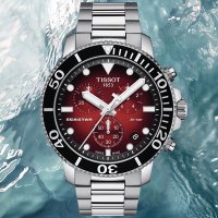 TISSOT天梭 官方授權 Seastar 1000 300米 海洋之星 潛水計時腕錶 母親節 禮物 45.5mm/T1204171142100