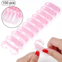 Cleaning Nail Brush Nail Art UV Gel Remove Manicure Pedicure Tool Plastic Finger Care Dust Clean Handle Makeup Washing For Women