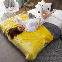 Double-decker Cashmere Solid Plush Thickened Soft Warm Fannel Berber Fleece Blanket Decor Cover Sofa Bed Bedspread Winter Couch
