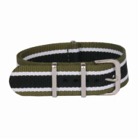 Wholesale 20 MM Black Army Green Military Sport Woven Fiber Watchband 20MM Nylon Watch Straps Wristwatch Band Buckle Fabric