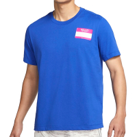 Nike Dri-FIT 男款 藍色 輕盈 針織 速乾 印花 休閒 短袖 DO0771-480