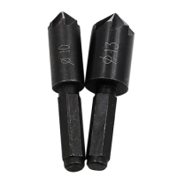2 Pcs Carbon Steel Seven-Edge Chamfering Cutter Drilling Bits Drilling Hole Location Board Chamfering Knife Edge Grinder