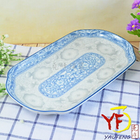 ★堯峰陶瓷★餐桌系列 韓國骨瓷 桔梗 12吋 長盤 盤子 魚盤