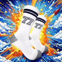 Kaos kaki tebal oldschool motif angka nomor 77