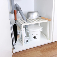 【Belca】免工具槽下單層站立收納架S(可避開水管/廚房收納架)