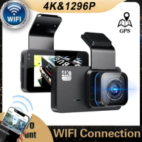 Car DVR 3.0" 4K IPS Dashcam Wifi GPS Dual Lens Dash Cam Auto Camera Video Recorder 24H Parking Monitor Registrator Camcorder