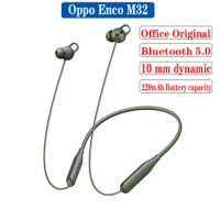 Original Official New Oppo Enco M32 Bluetooth Earphone 10 mm dynamic IP55 220 mAh Battery Neckband bluetooth Earphone For Reno 7