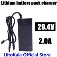 HK LiitoKala High quality 29.4V 2A electric bike lithium 18650 charger for 24V 2A lithium battery pack Plug connector charger