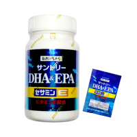 【Suntory 三得利】魚油DHA&EPAx1瓶+10包隨手包(共160顆)