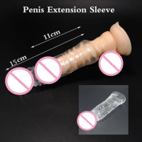 Enlargement Male Delay Ejaculation Prolong Silicone Condom Penis Sleeve Sex Products For Men