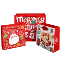 Wholesale 500pcs/Lot Custom Logo Printed Luxury Christmas Gift Packaging Paper Bags Party Decoration Candy Storage Bag