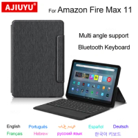 Wireless Keyboard Case Arabic German For Amazon Fire Max 11 inch 2023 Tablet StandCase Bluetooth Keyboard Cover With Touch Pad