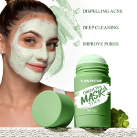 40g Lanthome Green Tea Whitening Clay Mud Mask Stick Spa Facial Deep Cleansing Cream Oil Control Moisturizing Face Skin Care
