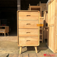 Lemari Nakas Laci Kayu Jati 4 Tingkat Minimalis - Chest of Drawer Modern Jepara - Furniture Kayu Sol
