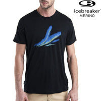 Icebreaker Tech Lite III 男款 美麗諾羊毛排汗衣/圓領短袖上衣-150 夢幻極光 0A56WN 001 黑
