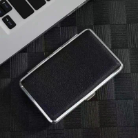 Thin cigarette case Lengthened Leather Cigarette Case Cigarette Holder Ultra-thin Portable Storage Case