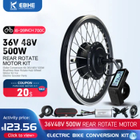 36V48V 500W EBike Conversion Kit Rear Rotate Hub motor Wheel 16 20 24 26 27.5 28 29inch 700C Brushless Gear Hub Motor Ebike Kit