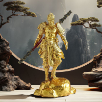 Resin Sculpture Black Myth Wukong Handmade Game Anime Ornament Desktop Resin Ancient Style Home Deco