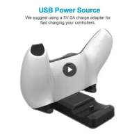 Dual Fast Charger for Playstation5 Wireless Controller Charging Dock Station Type-C for PS5 Joystick Gamepad Accessories