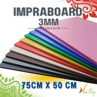 Impraboard 3mm 75x50cm High Density Board / Infraboard hitam