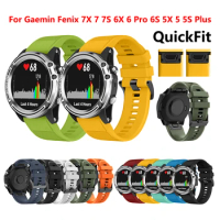 Silicone QuickFit 20 22 26mm Strap for Garmin fenix 5X Plus 5 5S 6X 6 Pro 6S 7 7X 7S 935 945 3HR D2 Smart Watch Band Bracelet