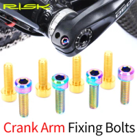 RISK 2pcs/box M6x18 Hollow Mountain Road Bike Bicycle Chainwheel Crank Arm Fixing Bolts Disc Brake Caliper Fixed Screws Titanium