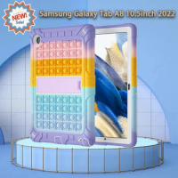 Pop Push It Case for Samsung Galaxy Tab A8 10.5inch 2022 SM-X200 X205 X207 Kids Safe Decompress Silicone Stand Tablet Case Funda