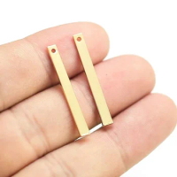 10pcs Bar Earring Charms, Earring Accessories, Necklace pendant, 30.5x3.2x1mm, Real 14K Gold plated, Jewelry Making - G143