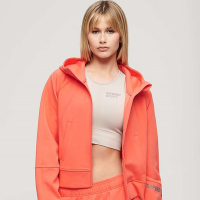 SUPERDRY 女裝 長連帽運動外套 Sport Tech 珊瑚橘