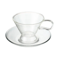 【Glass King】GK-309P/加底咖啡杯盤組/120ml(耐熱玻璃杯/咖啡杯/茶杯/水杯/含玻璃盤)