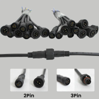 LOD TTDXS 540 — 2‑pin, 3‑pin, 4‑pin, 5‑pin male-to-female IP68 waterproof LED connector, black cable